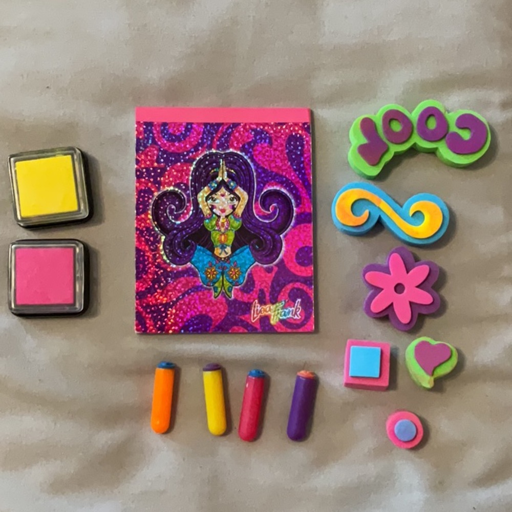 Lisa Frank Stamp Set with Notepad